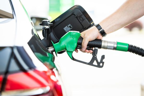 a passenger car is refuelled with fuel