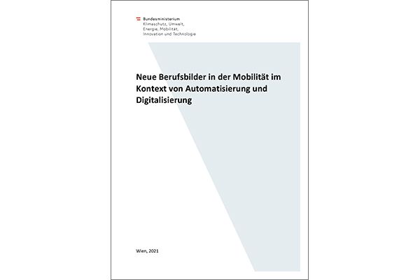 Titelblatt "Neue Berufsbilder in der Mobilität im Kontext von Automatisierung und Digitalisierung"