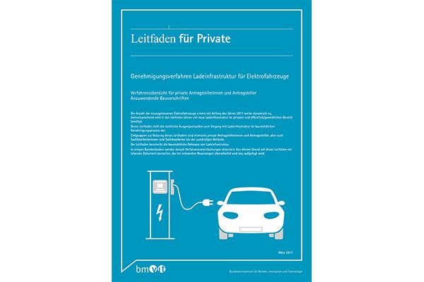 Titelblatt "Leitfaden Genehmigung Ladeinfrastruktur fuer Private"
