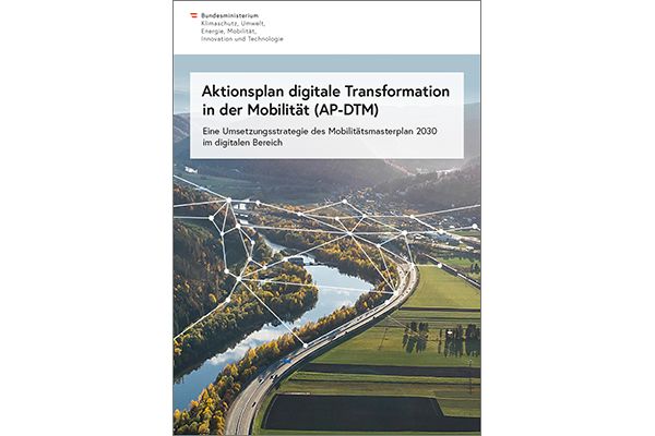 Titelblatt der Broschüre "Aktionsplan Digitale Transformation in der Mobilität (AP-DTM)"