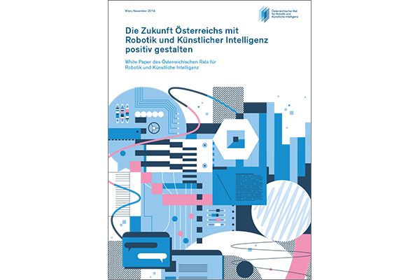 Titelblatt "Die Zukunft Österreichs mit Robotik und Künstlicher Intelligenz positiv gestalten"