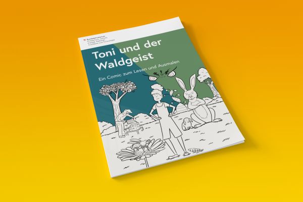 Titelbild vom Malbuch "Toni und der Waldgeist"