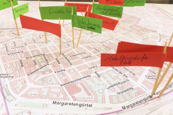 Stadtplan Wien Margareten mit Hervorhebungen zur Agenda