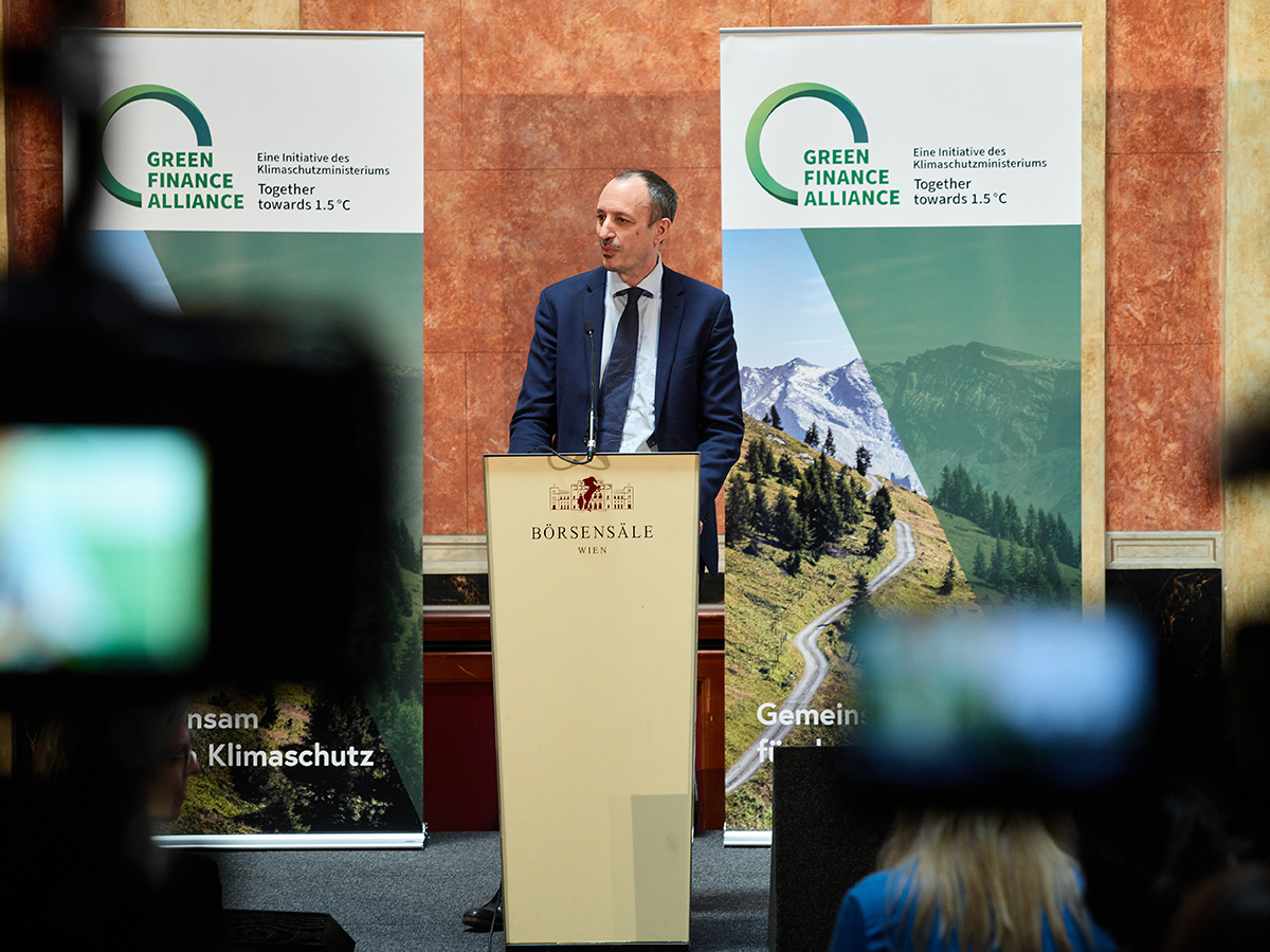 Jürgen Schneider, Sektionschef im BMK,  bei der Vorstellung der Green Finance Alliance