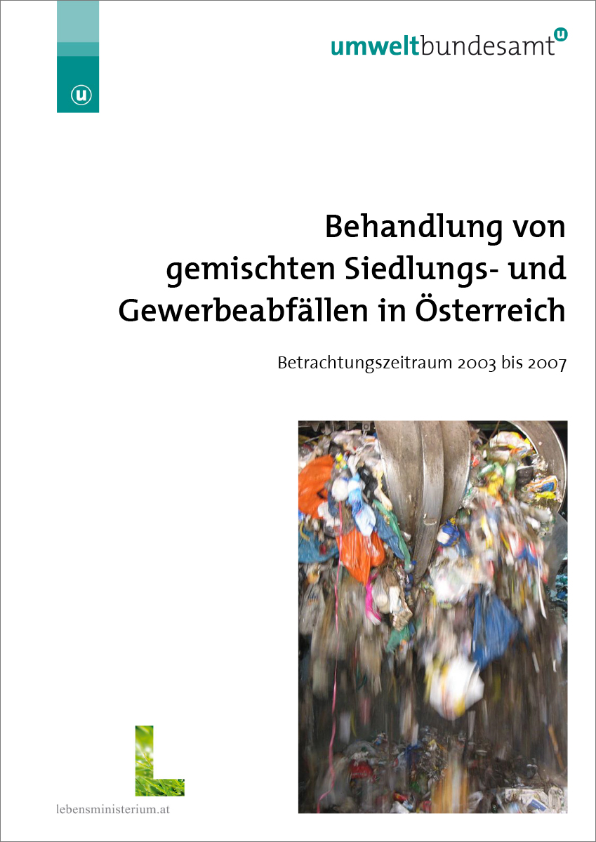 Titelblatt "Behandlung von gemischten Siedlungs- und Gewerbeabfälle in Österreich"