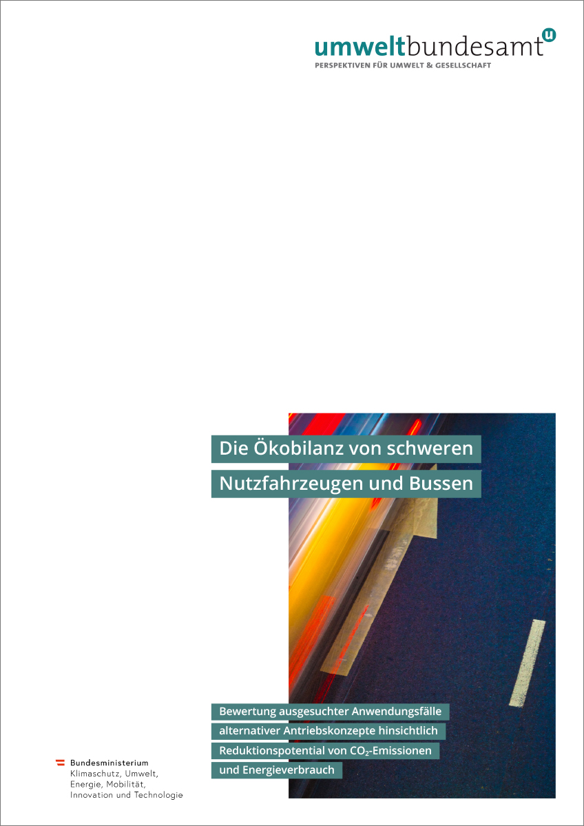 Titelblatt "Die Ökobilanz von schweren Nutzfahrzeugen und Bussen"