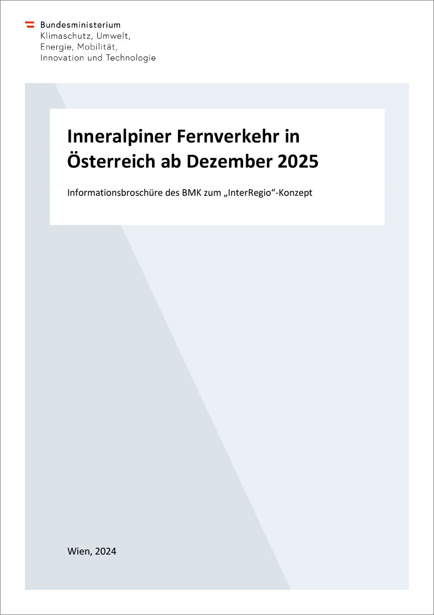 Titelblatt "Inneralpiner Fernverkehr in Österreich ab Dezember 2025"