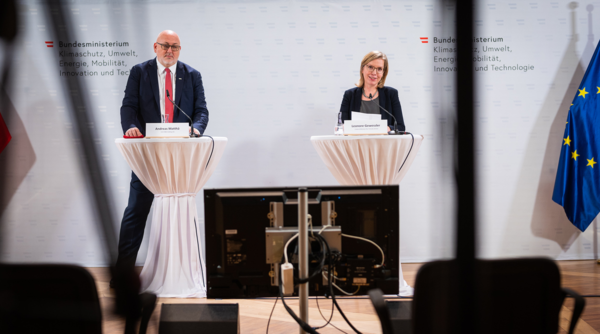 ÖBB CEO Andreas Matthä und Bundesministerin Leonore Gewessler