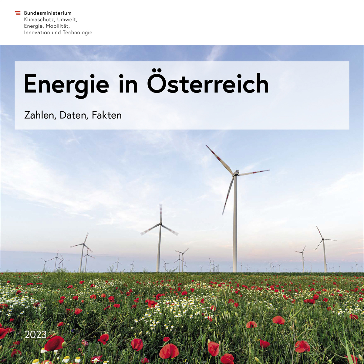 Titelblatt "Energie in Österreich 2023 - Zahlen, Daten, Fakten"