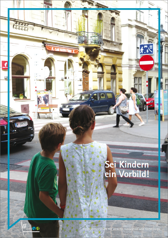 Titelblatt des Folders "Sei Kindern ein Vorbild!"