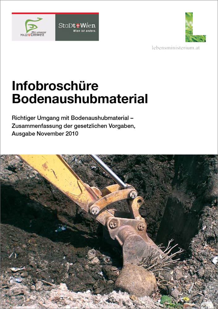 Titelbild der Broschüre "Bodenaushubmaterial"