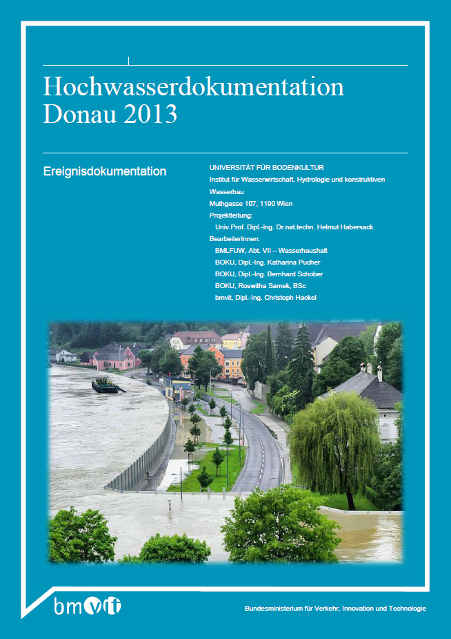 Titelblatt der Broschüre "Hochwasserdokumentation Donau 2013"