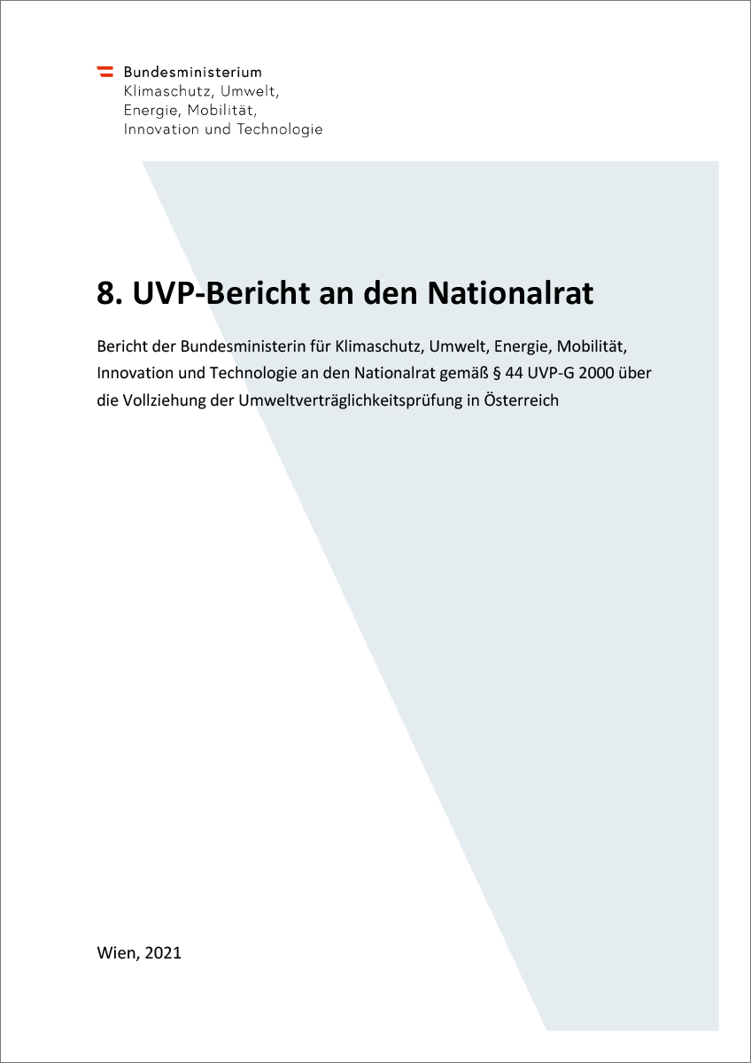 Titelbild "8. UVP-Bericht an den Nationalrat"