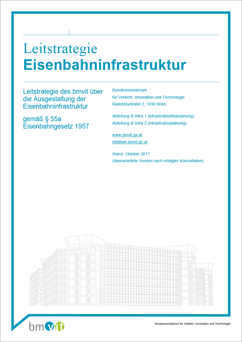 Titelblatt der Leitstrategie Eisenbahninfrastruktur