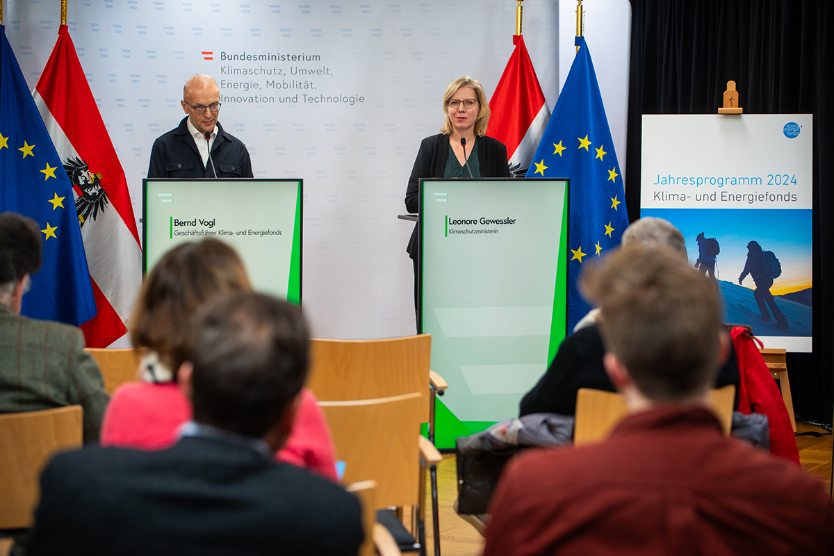 Leonore Gewessler und Bernd Vogl, Klima- und Energiefonds: Jahresprogramm 2024