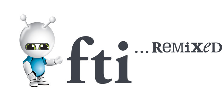 Logo: Roboter mit dem Schriftzug "fti remixed"