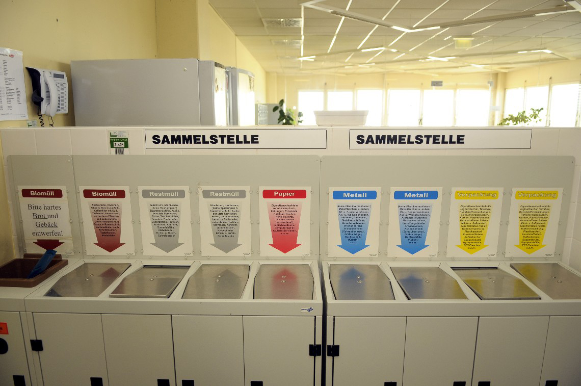 Collection point in an office for several types of waste