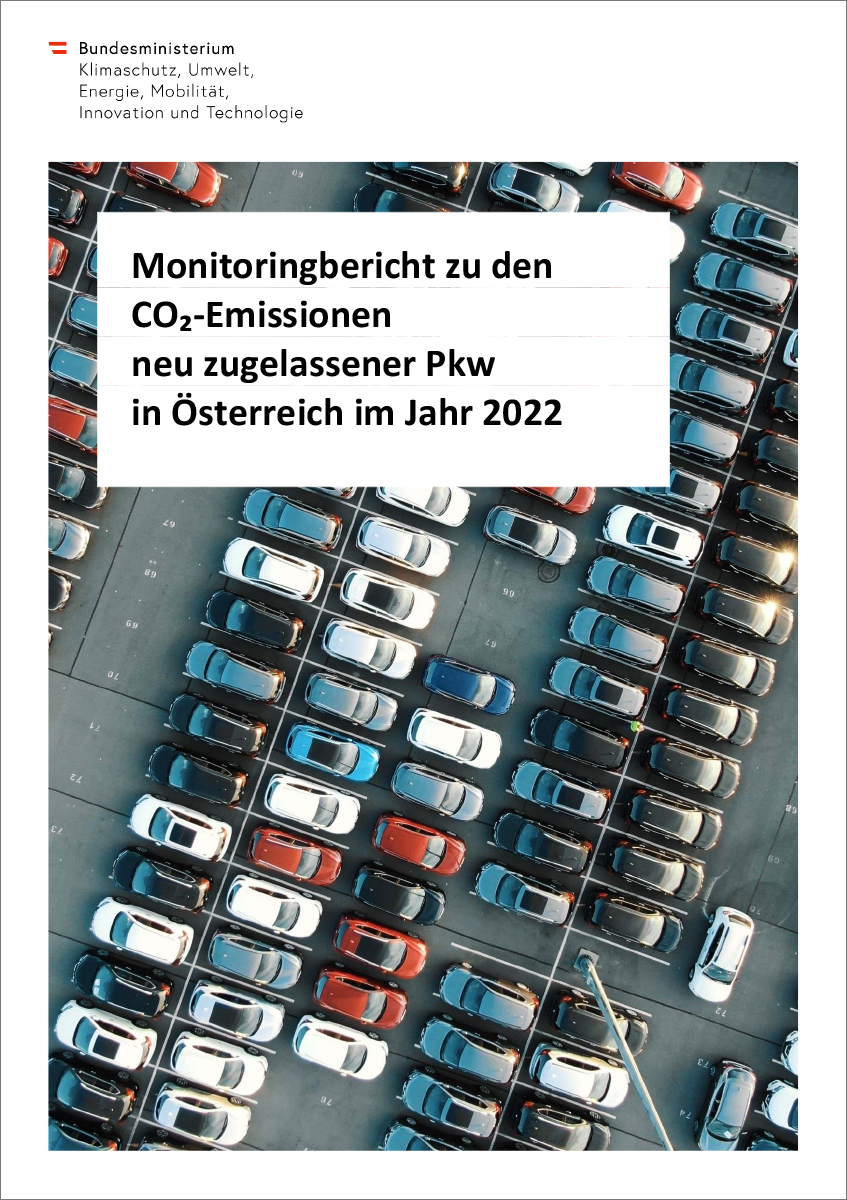 Titelblatt "Monitoringbericht zu den CO₂-Emissionen neu zugelassener Pkw in Österreich im Jahr 2021"