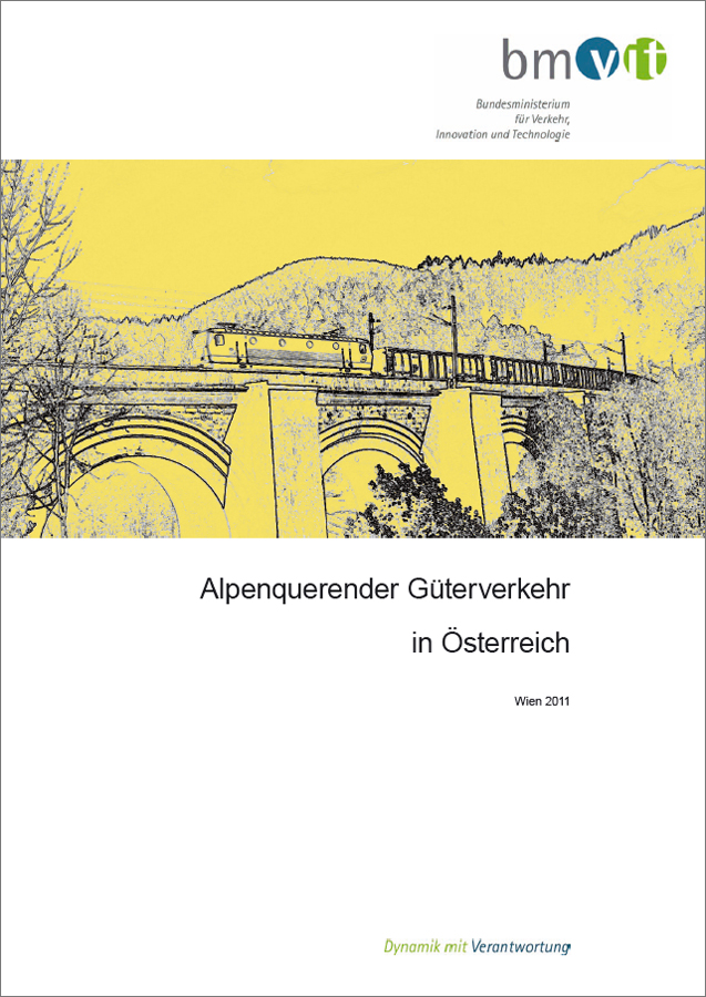 Titelblatt zur Broschüre "Alpenquerender Güterverkehr 2009"