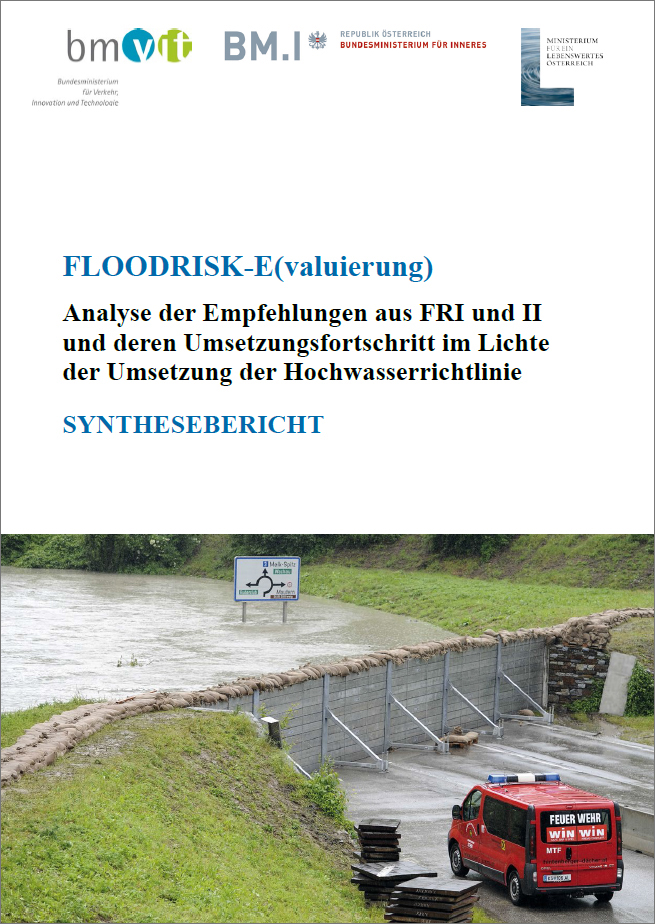 Titelblatt zum Bericht FloodRisk Evaluierung
