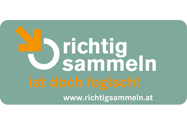 logo with the German writing of "Collect it right, it's logical"