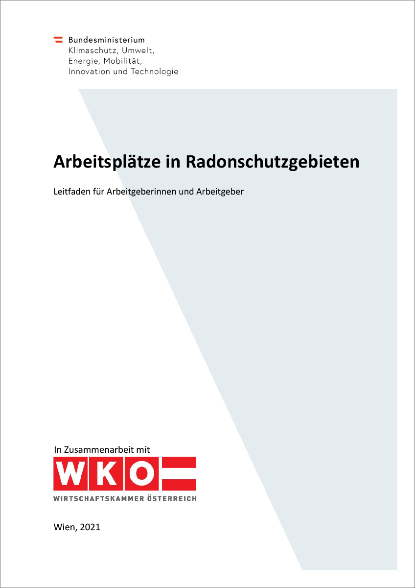 Titelblatt "Arbeitsplätze in Radonschutzgebieten"