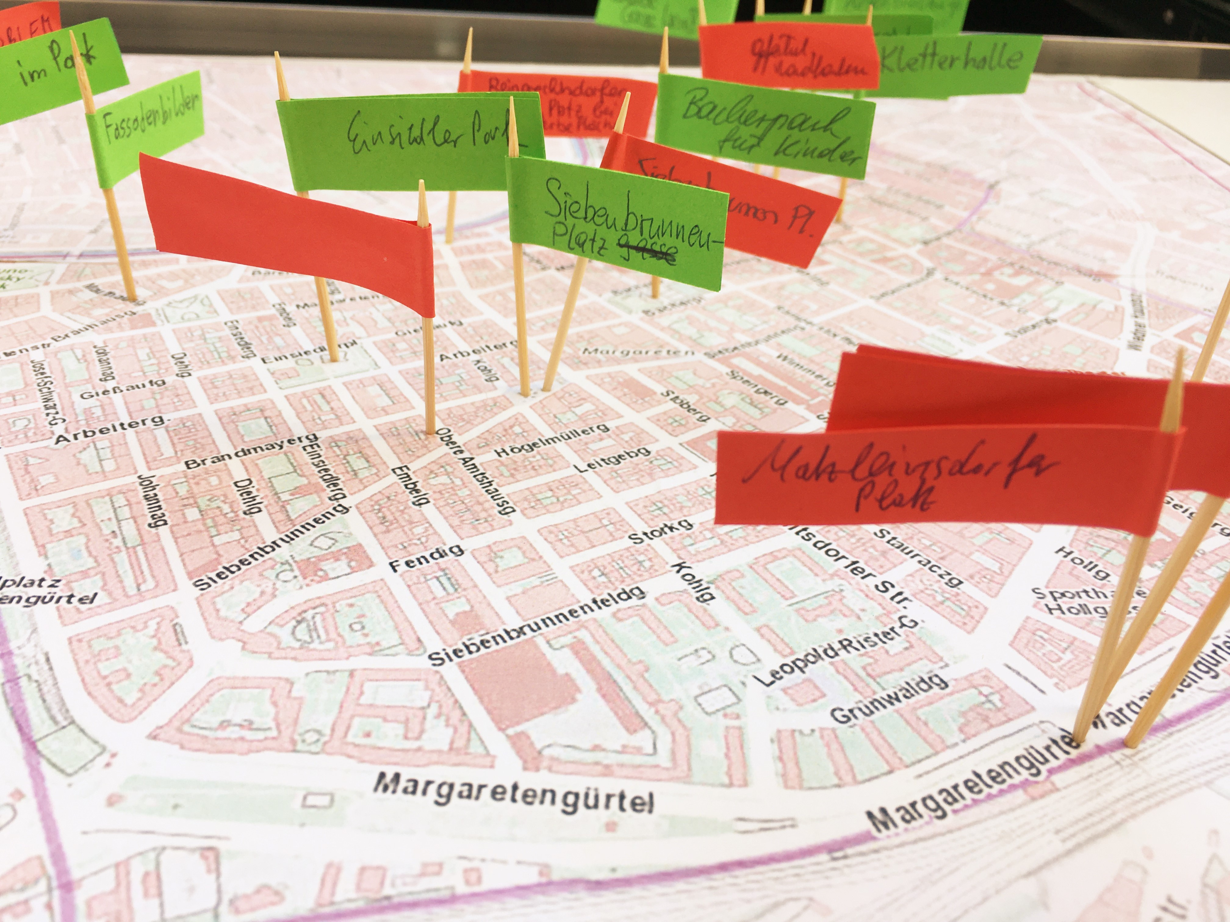 Stadtplan Wien Margareten mit Hervorhebungen zur Agenda