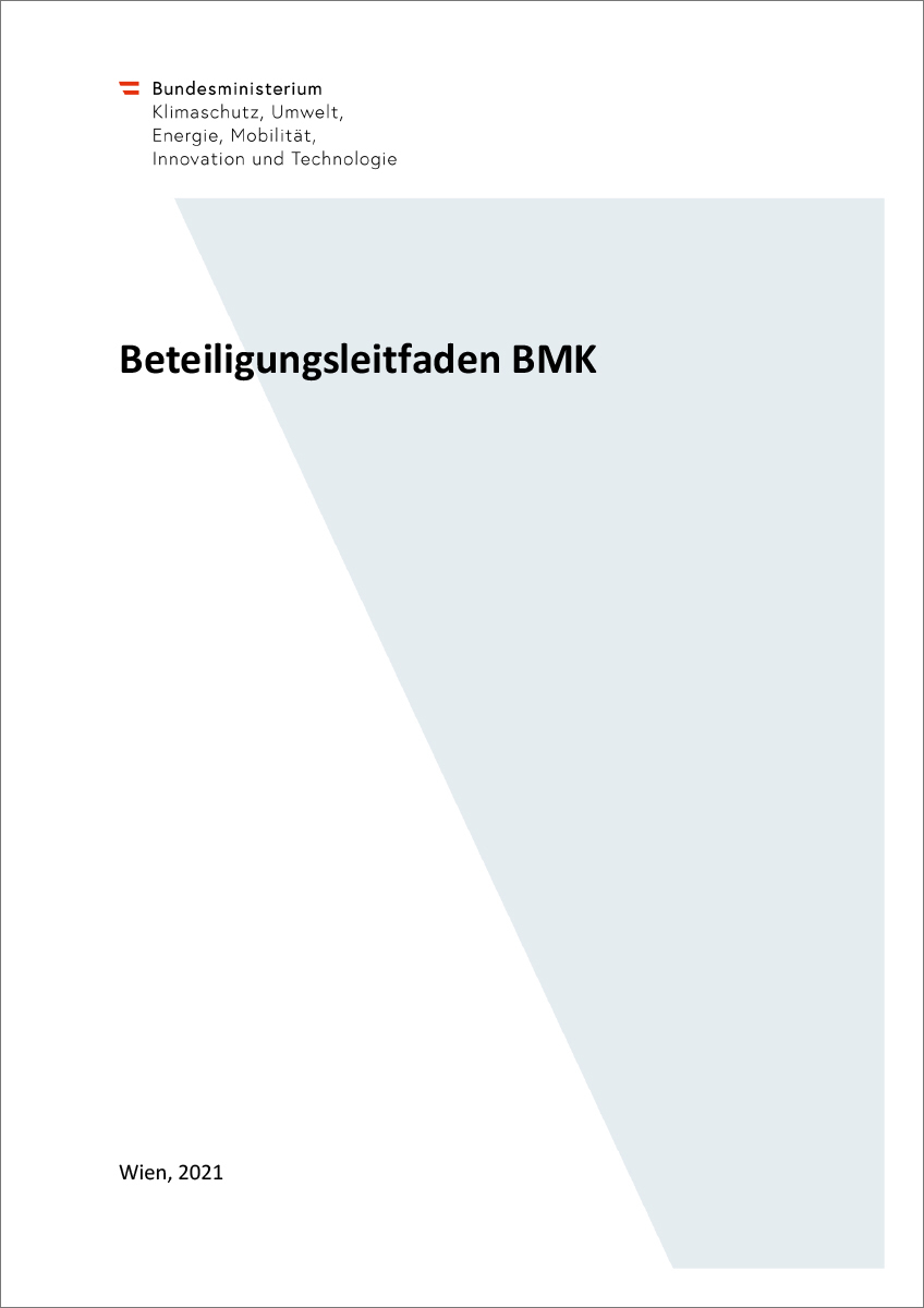 Titelblatt des Beteiligungsleitfadens BMK