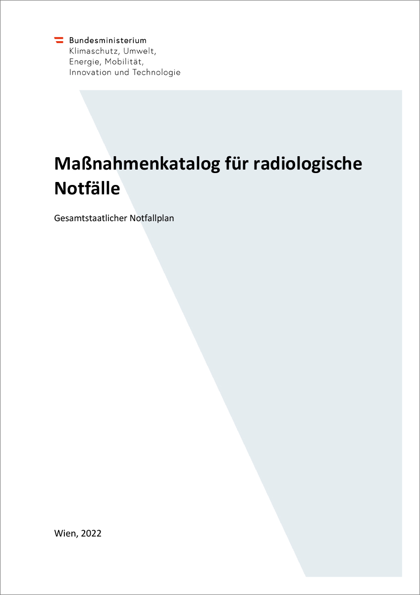 Titelblatt  "Maßnahmenkatalog für radiologische Notfälle"