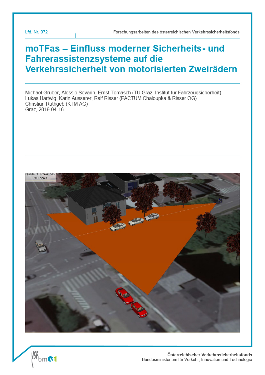 Titelblatt "moTFas – Einfluss moderner Sicherheits- und Fahrerassistenzsysteme auf die Verkehrssicherheit von motorisierten Zweirädern"