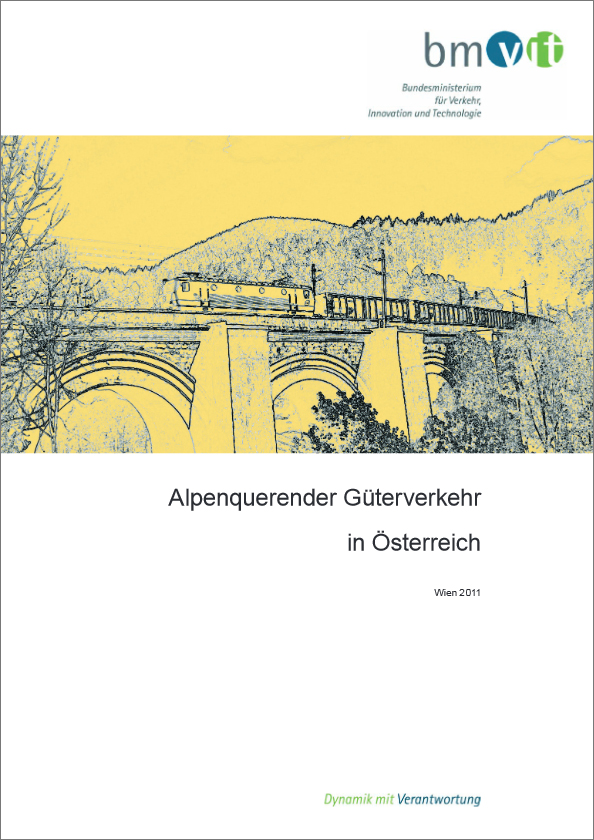 Titelseite der Broschüre alpenquerender Güterverkehr in Österreich