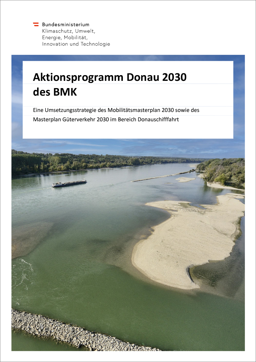 Titelblatt "Aktionsprogramm Donau 2030 des BMK"